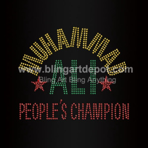 Muhammad Ali people's Champion Rhinestone Transfers